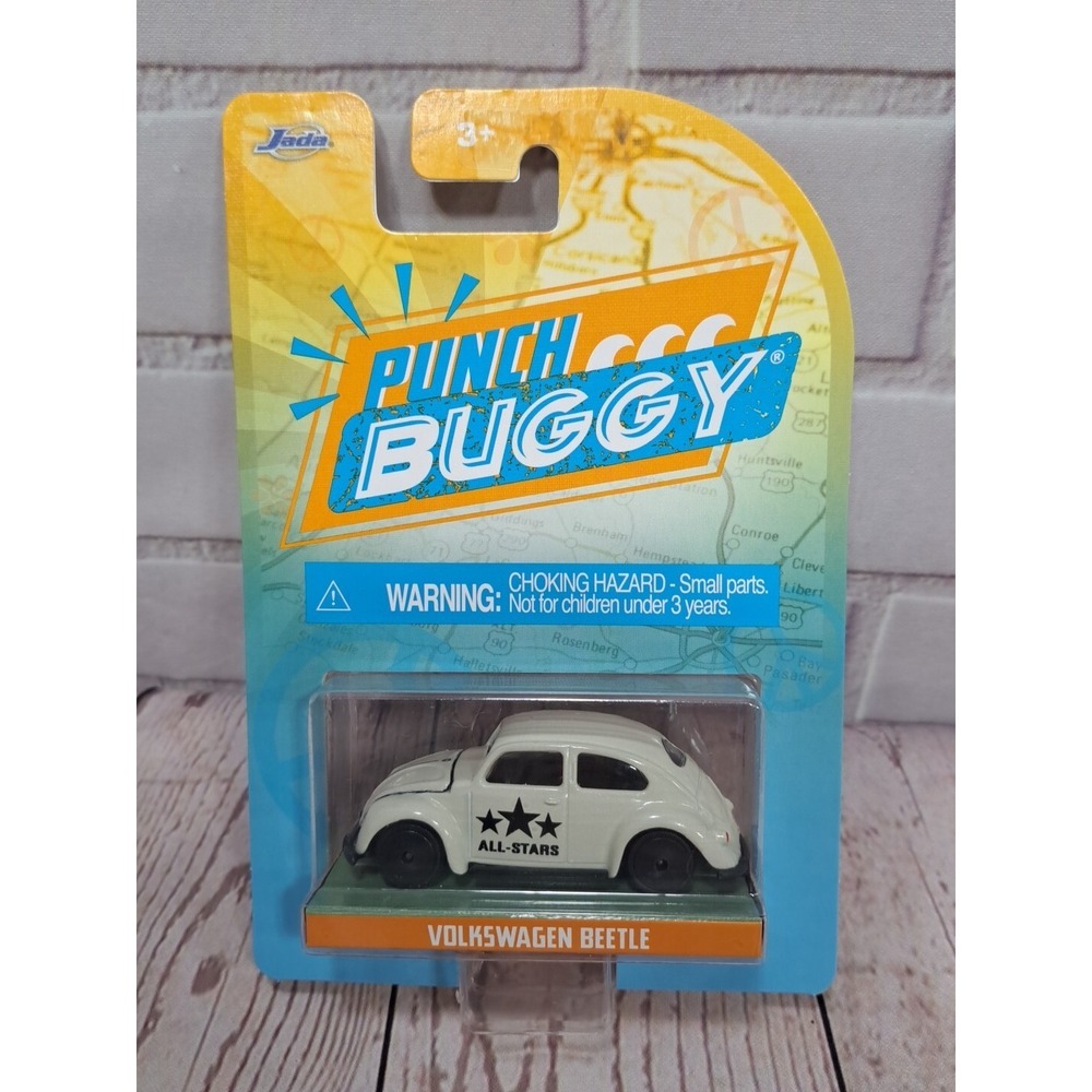 NEW Jada Punch Buggy VW Beetle White All Stars 1/64 Diecast VOLKSWAGEN Slug Bug